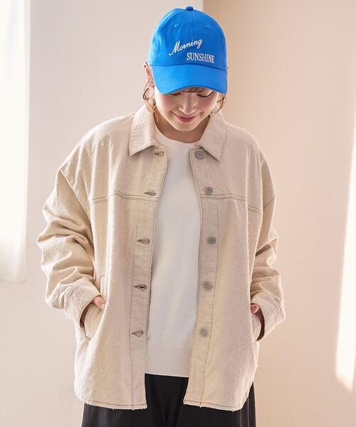 coen（コーエン）の「ナッピングデニムシャツジャケット（デニムジャケット・レディース・コバルトブルー/ナチュラル・FREE）」の16枚目の写真