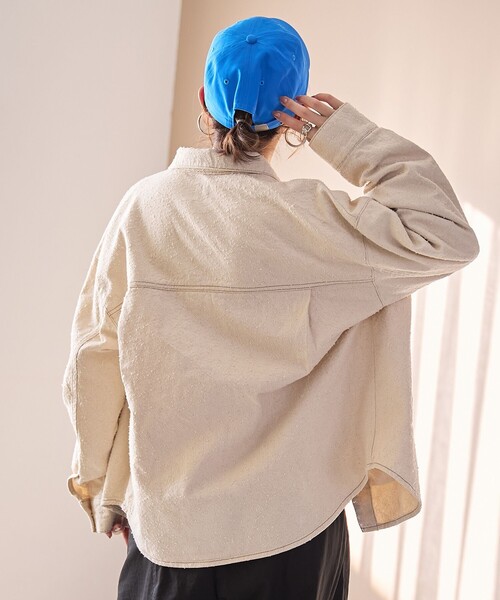 coen（コーエン）の「ナッピングデニムシャツジャケット（デニムジャケット・レディース・コバルトブルー/ナチュラル・FREE）」の18枚目の写真