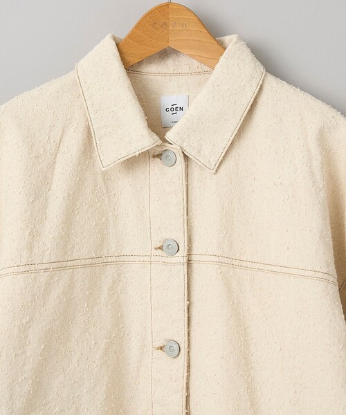 coen（コーエン）の「ナッピングデニムシャツジャケット（デニムジャケット・レディース・コバルトブルー/ナチュラル・FREE）」の22枚目の写真
