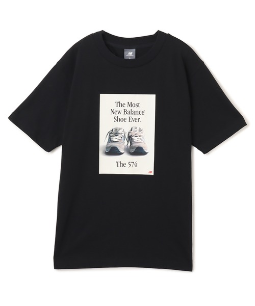 NEW BALANCE(ニューバランス)の「New Balance 574 Ad T-Shirt / ニューバランス 574 AD Tシャツ(Tシャツ/カットソー・メンズ・ライトブルー/ブラック/グレー・M/L/XL/S/XXL)」の2枚目の写真