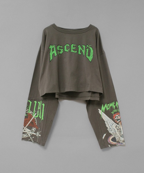 RNA(アールエヌエー)の「M2627 パッチワークリメイクショートロンT(Tシャツ/カットソー・レディース・ピンク/ホワイト/チャコール・MEDIUM)」の3枚目の写真