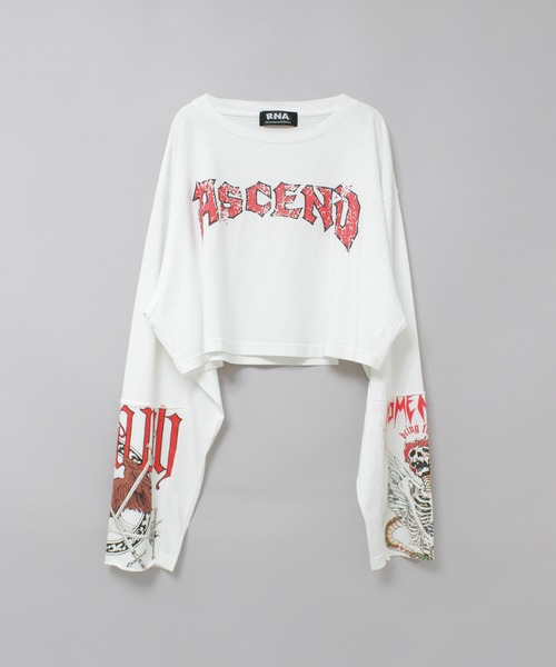 RNA(アールエヌエー)の「M2627 パッチワークリメイクショートロンT(Tシャツ/カットソー・レディース・ピンク/ホワイト/チャコール・MEDIUM)」の22枚目の写真