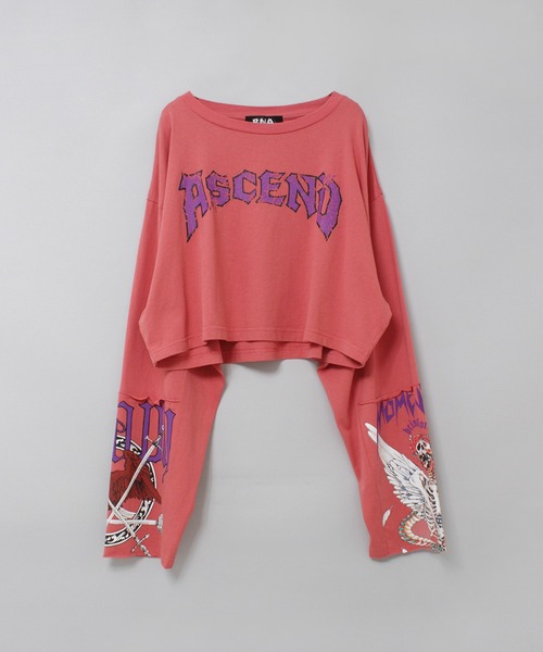 RNA(アールエヌエー)の「M2627 パッチワークリメイクショートロンT(Tシャツ/カットソー・レディース・ピンク/ホワイト/チャコール・MEDIUM)」の6枚目の写真