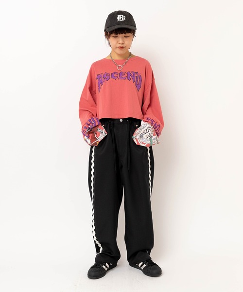 RNA(アールエヌエー)の「M2627 パッチワークリメイクショートロンT(Tシャツ/カットソー・レディース・ピンク/ホワイト/チャコール・MEDIUM)」の11枚目の写真