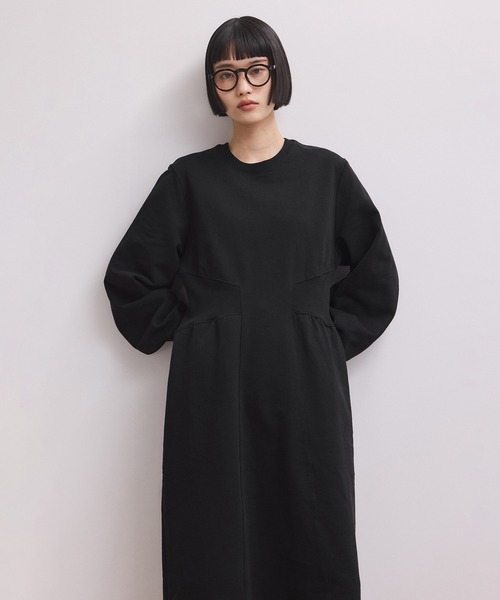 ADAM ET ROPE'（アダムエロペ）の「【WEB限定】ウエストリブスウェットワンピース（ワンピース・レディース・ブラック/グレー・FREE）」の7枚目の写真