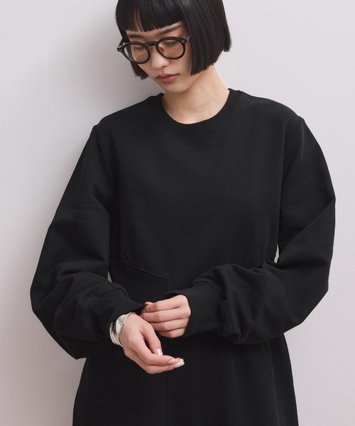 ADAM ET ROPE'（アダムエロペ）の「【WEB限定】ウエストリブスウェットワンピース（ワンピース・レディース・ブラック/グレー・FREE）」の8枚目の写真