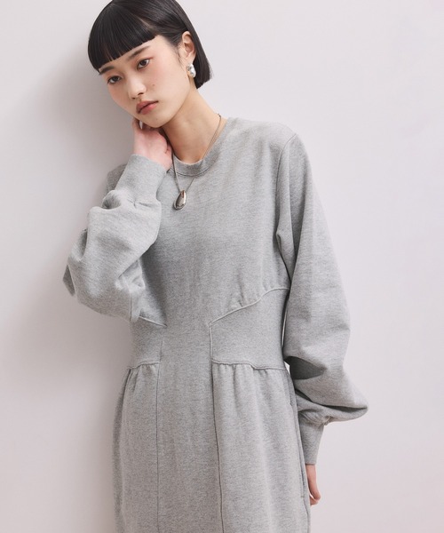 ADAM ET ROPE'（アダムエロペ）の「【WEB限定】ウエストリブスウェットワンピース（ワンピース・レディース・ブラック/グレー・FREE）」の15枚目の写真