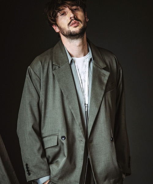 NO ID.(ノーアイディ)の「【NO ID.】Back Slit Double Breasted Jacket / バック スリット ダブル ブレスト ジャケット(テーラードジャケット・メンズ・ブラック/グレー・ONE SIZE)」の2枚目の写真