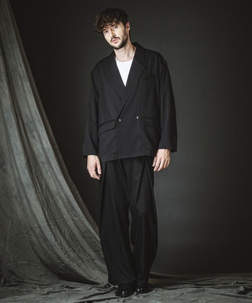 NO ID.(ノーアイディ)の「【NO ID.】Back Slit Double Breasted Jacket / バック スリット ダブル ブレスト ジャケット(テーラードジャケット・メンズ・ブラック/グレー・ONE SIZE)」の8枚目の写真