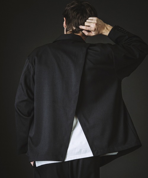 NO ID.(ノーアイディ)の「【NO ID.】Back Slit Double Breasted Jacket / バック スリット ダブル ブレスト ジャケット(テーラードジャケット・メンズ・ブラック/グレー・ONE SIZE)」の15枚目の写真