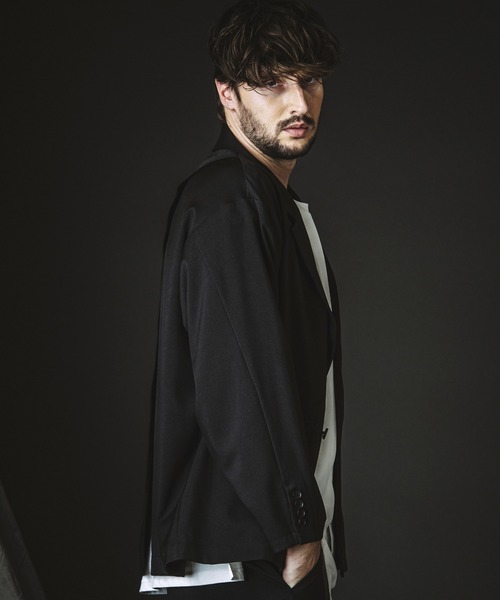 NO ID.(ノーアイディ)の「【NO ID.】Back Slit Double Breasted Jacket / バック スリット ダブル ブレスト ジャケット(テーラードジャケット・メンズ・ブラック/グレー・ONE SIZE)」の16枚目の写真