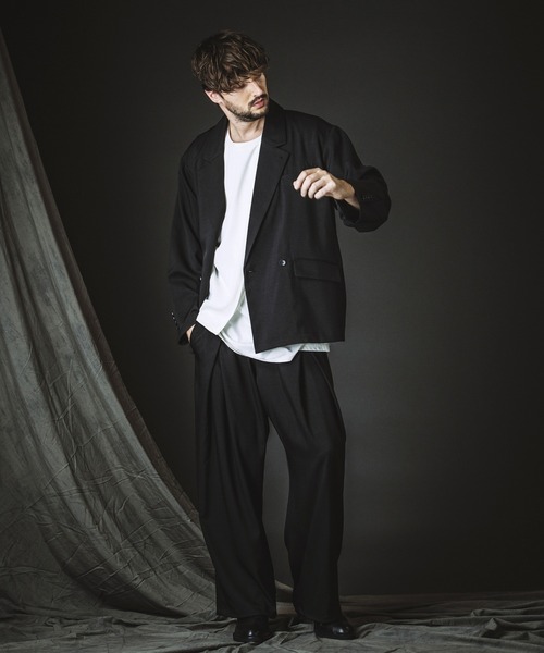 NO ID.(ノーアイディ)の「【NO ID.】Back Slit Double Breasted Jacket / バック スリット ダブル ブレスト ジャケット(テーラードジャケット・メンズ・ブラック/グレー・ONE SIZE)」の19枚目の写真