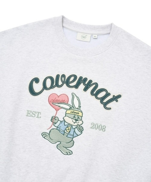 COVERNAT（カバーナット）の「WOMEN'S CROP CLOVER EMBROIDERY MAN-TO-MAN（スウェット・レディース・グレー系その他/ダークブルー・MEDIUM/SMALL）」の9枚目の写真