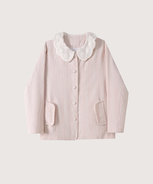 LA POMME petit（ラポミ・プチ）の「Ribbon Piping Tweed Jacket