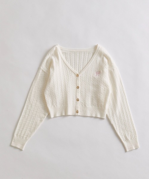 OLIVE des OLIVE(オリーブデオリーブ)の「PREPPY カーデ(カーディガン/ボレロ・レディース・ネイビー/ピンク/オフホワイト/トップグレー・FREE)」の9枚目の写真