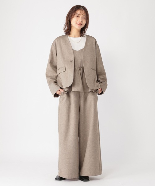 studio CLIP(スタディオクリップ)の「【WEB限定】アイロンいらずジャケットセット《オケージョン2026SS》(スーツセット・レディース・ネイビー/ベージュ系その他/ブラック・フリー(L)/FREE/PF)」の6枚目の写真