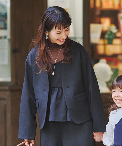 studio CLIP(スタディオクリップ)の「【WEB限定】アイロンいらずジャケットセット《オケージョン2026SS》(スーツセット・レディース・ネイビー/ベージュ系その他/ブラック・フリー(L)/FREE/PF)」の13枚目の写真