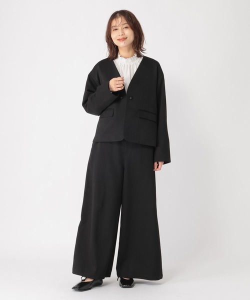 studio CLIP(スタディオクリップ)の「【WEB限定】アイロンいらずジャケットセット《オケージョン2026SS》(スーツセット・レディース・ネイビー/ベージュ系その他/ブラック・フリー(L)/FREE/PF)」の18枚目の写真