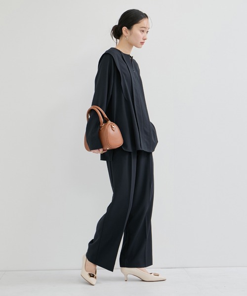 ADAM ET ROPE'(アダムエロペ)の「ビンテージライクツイルワイドパンツ/セットアップ対応(スラックス・レディース・チャコールグレー/ネイビー/ライトグレー・FREE)」の18枚目の写真
