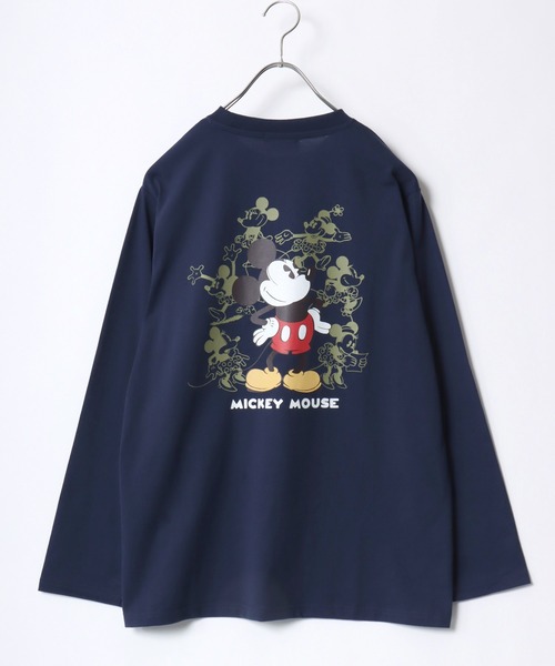 Disney（ディズニー）の「Disney（ディズニー）ワンポイント刺繍 キャラクターバックプリント ロンT/ミッキーマウス ミニーマウス（Tシャツ/カットソー・レディース・スミクロ/ネイビー/オフホワイト/グレー系その他・M/L）」の9枚目の写真
