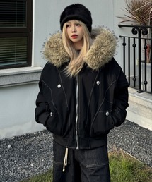 フードファー付き あったか裏起毛ブルゾン
