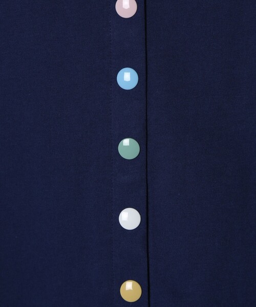 agnes b.（アニエスベー）の「ベビー マルチカラー コットン ノースリーブ ワンピース "Barbie"（ワンピース・キッズ・ネイビー・18M/2YEAR/1YEAR）」の3枚目の写真