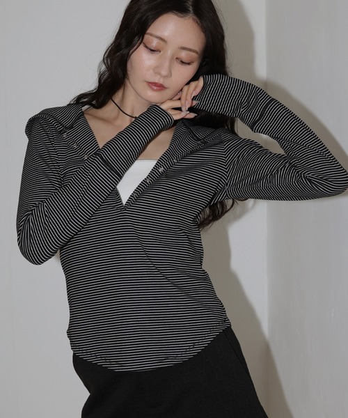 DIESEL ボーダー　フード付き ロングスリーブTシャツ ロンT XS y2k フード付きボーダーロングスリーブTシャツ（Tシャツ/カットソー