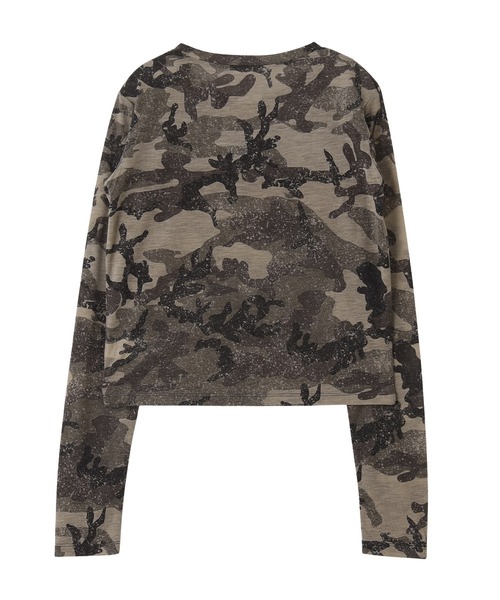 X-girl（エックスガール）の「FADED CAMO SHEER L/S TOP（Tシャツ/カットソー・レディース・ピンク/カモフラージュ・ONE SIZE）」の13枚目の写真