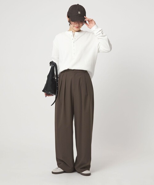 green label relaxing(グリーンレーベルリラクシング)の「【WEB限定】<at ease>オルマイ スラックス ウォッシャブル ストレッチ UVカット(スラックス・レディース・ブラック/ダークブラウン/ベージュ/ネイビー・SHORT/36/38)」の9枚目の写真