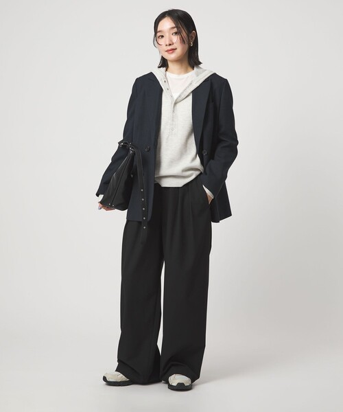 green label relaxing(グリーンレーベルリラクシング)の「【WEB限定】<at ease>オルマイ スラックス ウォッシャブル ストレッチ UVカット(スラックス・レディース・ブラック/ダークブラウン/ベージュ/ネイビー・SHORT/36/38)」の14枚目の写真