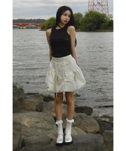 Midnight Move(ミッドナイトムーブ)の「ribbon skirt (ivory)(スカート・レディース・その他・M/S)」の6枚目の写真