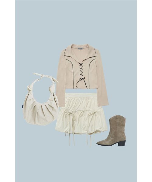 Midnight Move(ミッドナイトムーブ)の「ribbon skirt (ivory)(スカート・レディース・その他・M/S)」の11枚目の写真