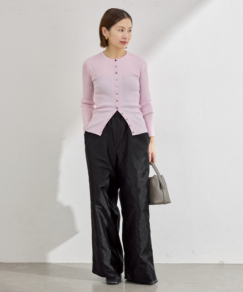 IENA（イエナ）の「ドットジャガード ギャザーパンツ（その他パンツ・レディース・ブラック・38/36）」の2枚目の写真