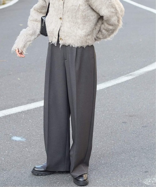 JOURNAL STANDARD（ジャーナルスタンダード）の「《追加4》ウールライクストレッチスラックス（その他パンツ・レディース・ブラック/チャコールグレー/ブラウン・34/36/38）」の2枚目の写真