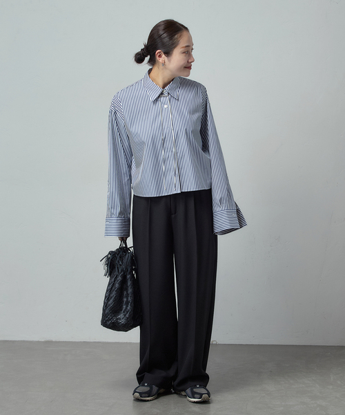 JOURNAL STANDARD（ジャーナルスタンダード）の「《追加4》ウールライクストレッチスラックス（その他パンツ・レディース・ブラック/チャコールグレー/ブラウン・34/36/38）」の4枚目の写真