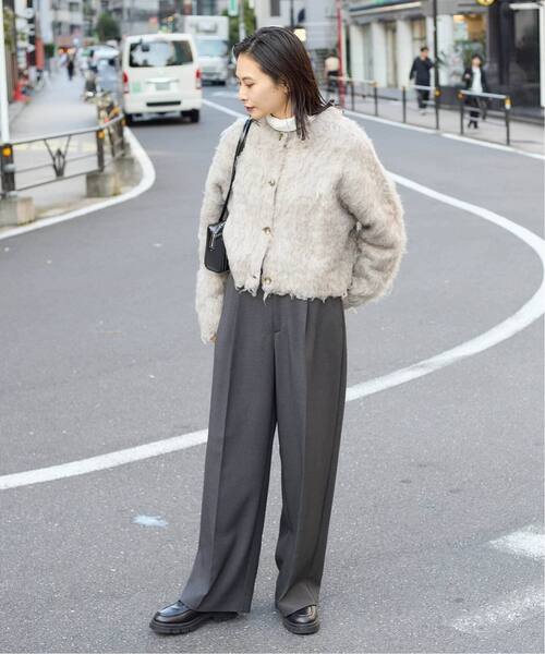 JOURNAL STANDARD（ジャーナルスタンダード）の「《追加4》ウールライクストレッチスラックス（その他パンツ・レディース・ブラック/チャコールグレー/ブラウン・34/36/38）」の7枚目の写真