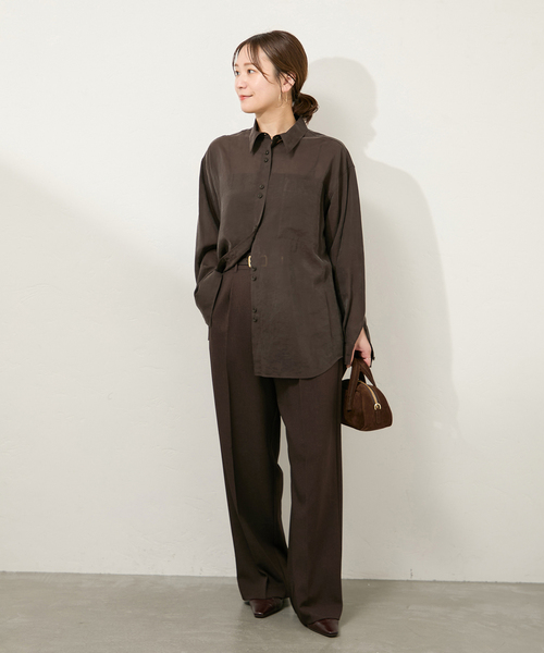 JOURNAL STANDARD（ジャーナルスタンダード）の「《追加4》ウールライクストレッチスラックス（その他パンツ・レディース・ブラック/チャコールグレー/ブラウン・34/36/38）」の8枚目の写真