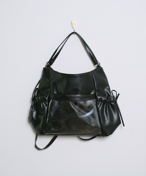 shopnikoniko(ショップニコニコ)の「痛バ 痛バッグ 推し活 クリアポケット付き サイドリボン3wayバッグ(バックパック/リュック・レディース・シルバー/ホワイト/ブラック・フリー)」の10枚目の写真