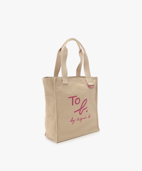 To b. by agnes b.(トゥービーバイアニエスベー)の「コットン ロゴ ミニ トートバッグ(トートバッグ・レディース・ベージュ・FREE)」の4枚目の写真