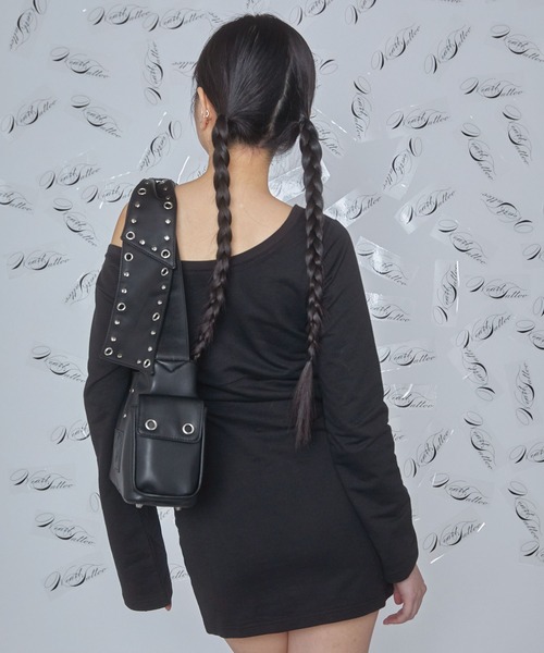 Heart Tattoo(ハートタトゥー)の「lace up mini one-piece / レースアップミニワンピース(ワンピース・レディース・グレー/ブラック・FREE)」の21枚目の写真