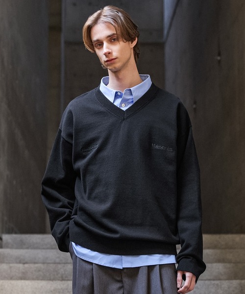 CLEL(クレイル)の「【CLEL】Basic Embroidered V-Neck Knit / ベーシック 刺繍Vネックニット(ニット/セーター・メンズ・ダークネイビー/グレー/ブラック・S/M/L/XS)」の19枚目の写真