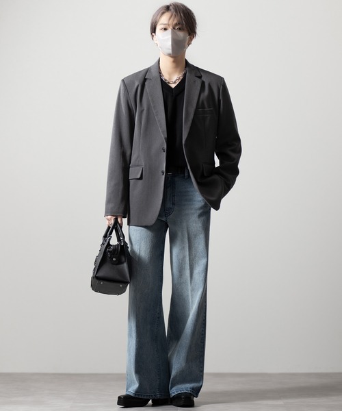 CLEL(クレイル)の「【CLEL】Basic Embroidered V-Neck Knit / ベーシック 刺繍Vネックニット(ニット/セーター・メンズ・ダークネイビー/グレー/ブラック・S/M/L/XS)」の5枚目の写真