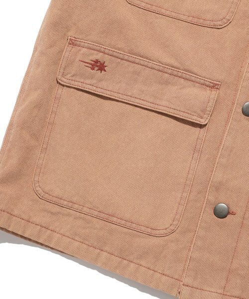 NICE GHOST CLUB(ナイスゴーストクラブ)の「COTTON GARMENT DYED CHORE JACKET_BRICK(NG2DFUD102A)(デニムジャケット・レディース・その他・L/M)」の6枚目の写真