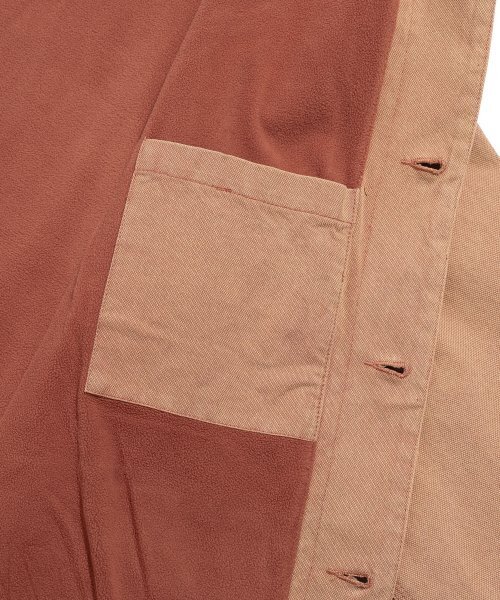 NICE GHOST CLUB(ナイスゴーストクラブ)の「COTTON GARMENT DYED CHORE JACKET_BRICK(NG2DFUD102A)(デニムジャケット・レディース・その他・L/M)」の7枚目の写真