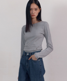 Symbol Slim Long Sleeve T-Shirts (Melange Grey)