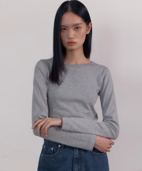 38COMEONCOMMON（38カモンコモン）の「Symbol Slim Long Sleeve T-Shirts (Melange Grey)（Tシャツ/カットソー・レディース・その他・FREE）」の2枚目の写真