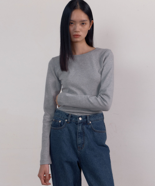 38COMEONCOMMON（38カモンコモン）の「Symbol Slim Long Sleeve T-Shirts (Melange Grey)（Tシャツ/カットソー・レディース・その他・FREE）」の3枚目の写真
