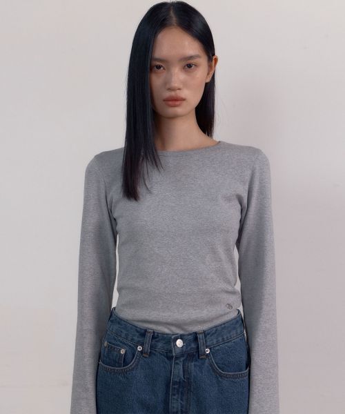 38COMEONCOMMON（38カモンコモン）の「Symbol Slim Long Sleeve T-Shirts (Melange Grey)（Tシャツ/カットソー・レディース・その他・FREE）」の4枚目の写真