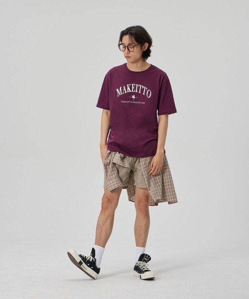 MAKEITTO（メイキット）の「[PAINTING LETTERING]CREW NECK TEE_WINE（Tシャツ/カットソー・メンズ・その他・XXL/M/L/XL）」の3枚目の写真