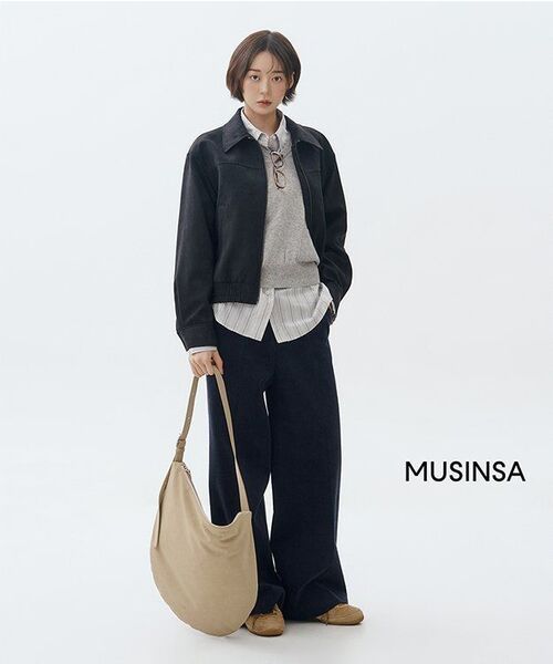 MUSINSA STANDARD WOMAN（ムシンサスタンダードウーマン）の「ウィメンズシンセティックスエードブルゾンジャケット[ブラック]（ブルゾン・レディース・その他・SMALL/MEDIUM/LARGE/X-SMALL）」の12枚目の写真
